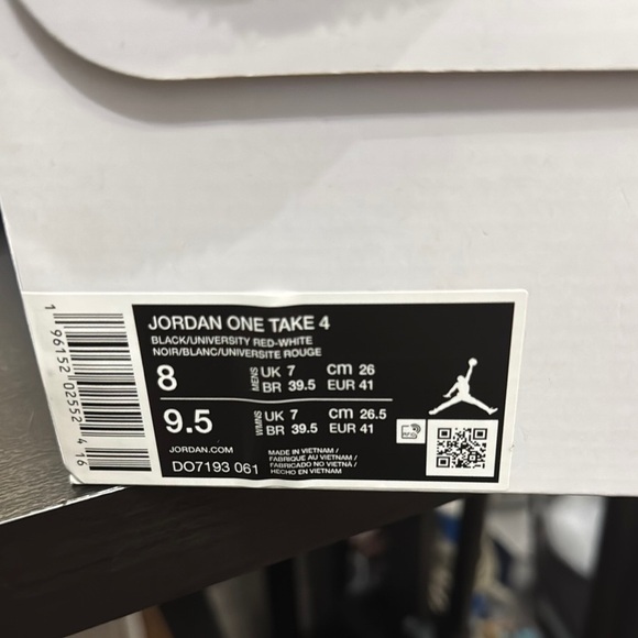 Jordan One Take 4 - Noir, Blanc, Rouge